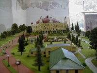 Model of the Hotel in a Glass Case