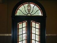 Red Stained Glass Door