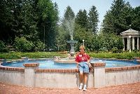 Mary in front of the Angel Fountain*