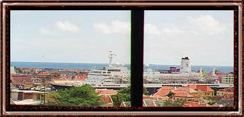 View of the ship in Curaçao from the Queen Juliana Bridge