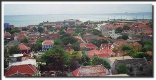 View of Willemsted in Curaçao from the Queen Juliana Bridge