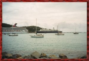 The Nieuw Amsterdam across the harbor at St Thomas