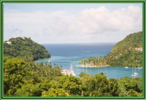 Another view from a hill overlooking Marigot Bay
