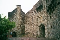 Sign to the left if for a castle exhibit