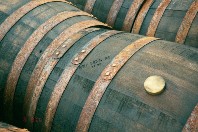 White oak casks that have already aged burbon.